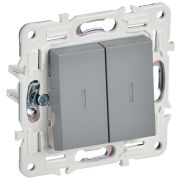 SKANDY Выключатель 2-клавишный проходной с индикацией 10А SK-V10Gr серый IEK