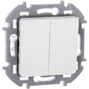 Выключатель 2-клавишный 10АХ безвинтовое крепление белый INSPIRIA