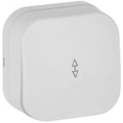 GLORY Выключатель 1-клавишный для открытой установки проходной 10А ВСп10-1-0-ХБм белый матовый IEK