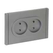 FORTE&PIANO Розетка 2-местная без заземления без защитных шторок безвинтовое крепление 10А FP526 сталь IEK