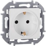 Розетка 1-местная с заземлением с защитными шторками 16А белый INSPIRIA