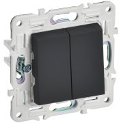 SKANDY Выключатель 2-клавишный 10А SK-V04G графит IEK