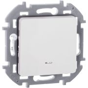 Выключатель 1-клавишный проходной с подсветкой/индикацией 10АХ безвинтовое крепление белый INSPIRIA