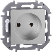 Розетка 1-местная без заземления без защитных шторок 16А алюминий INSPIRIA