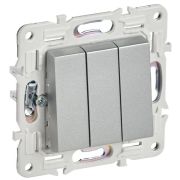 SKANDY Выключатель 3-клавишный 10А SK-V11S серебряный IEK