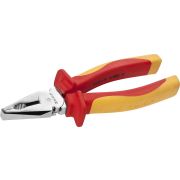 Плоскогубцы ''ПРОФИЭЛЕКТРИК'', диэлектрические комбинированные, двухкомп маслобензостойкая рукоятка, до ~1000В, 180мм, Профессионал