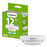 Лампа светодиодная T80 таблетка 12Вт 230В 6500К GX53 GENERICA
