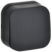 GLORY Выключатель 1-клавишный для открытой установки 10А ВС20-1-0-ХЧм черный матовый IEK