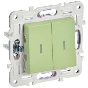 SKANDY Выключатель 2-клавишный проходной с индикацией 10А SK-V10G мятный IEK