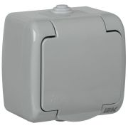 AQUATIC Розетка 1-ая с з/к откр. уст. 16А IP54    РСш12-2-А