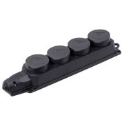 ОМЕГА Розетка каучук четырехместная с защитными крышками IP44