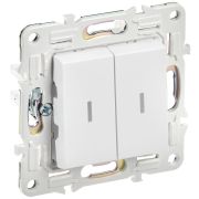 SKANDY Выключатель 2-клавишный проходной с индикацией 10А SK-V10W арктический белый IEK