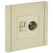 FORTE&PIANO Розетка двойная TV+RJ45 кат.5E FP436 ваниль IEK