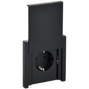 FORTE&PIANO Розетка 1-местная с заземлением с защитными шторками и крышкой безвинтовое крепление 16А IP44 FP119 черный IEK