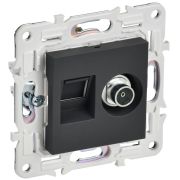 SKANDY Розетка двойная TV+RJ45 кат.5E SK-A14G графит IEK