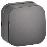 GLORY Выключатель 1-клавишный для открытой установки 10А ВС20-1-0-ХСм сталь матовый IEK