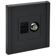 FORTE&PIANO Розетка двойная TV+RJ45 кат.5E FP136 черный IEK