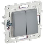 SKANDY Выключатель 2-клавишный 10А SK-V04Gr серый IEK