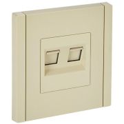 FORTE&PIANO Розетка компьютерная двойная RJ45 кат.5E FP433 ваниль IEK