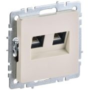 BRITE Розетка компьютерная двойная RJ45 кат.5E РК10-2-БрКр бежевый