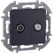 Розетка двойная TV+SAT тип звезда двухкабельная антрацит INSPIRIA