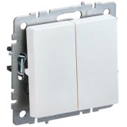 BRITE Выключатель двухклавишный проходной 10А ВС10-2-6-БрЖ жемчуг