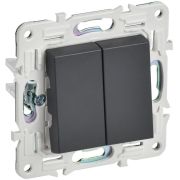 SKANDY Выключатель 2-клавишный 10А SK-V04T титан IEK