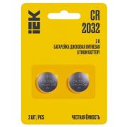 Батарейка дисковая литиевая CR2032 (2шт/блистер) IEK