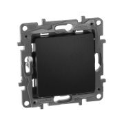 Выключатель 1-клавишный проходной 10А безвинтовое крепление антрацит ETIKA