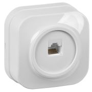 GLORY Розетка одноместная наружная компьютерная белая