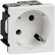Розетка 45град с заземляющим контактом без защитной шторки и винтовым зажимом (2 модуля) белая
