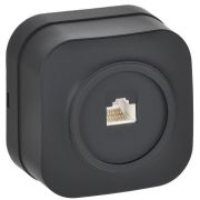 GLORY Розетка для открытой установки компьютерная RJ45 кат.5E РК10-ХЧм черный матовый IEK