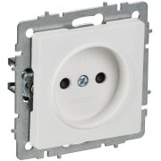 BRITE Розетка 1-местная без заземления с защитными шторками 10А РСш10-2-БрАБ арктический белый IEK