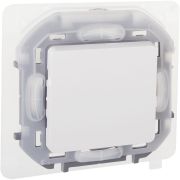 Выключатель 1-клавишный проходной 10АХ IP44 безвинтовое крепление белый INSPIRIA