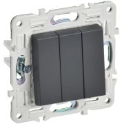 SKANDY Выключатель 3-клавишный 10А SK-V11T титан IEK