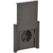 FORTE&PIANO Розетка 1-местная с заземлением с защитными шторками и крышкой безвинтовое крепление 16А IP44 FP319 серый IEK