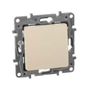 Выключатель 1-клавишный проходной самовозвратный 6А безвинтовое крепление слоновая кость ETIKA