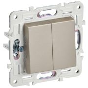 SKANDY Выключатель 2-клавишный 10А SK-V04Sh шампань IEK