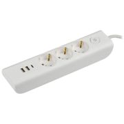 Удлинитель У03В 3 розетки с заземляющим контактом и USBх3 2м 3х1мм2 16 А/250 В белый MODERN