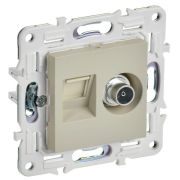 SKANDY Розетка двойная TV+RJ45 кат.5E SK-A14B бежевый IEK