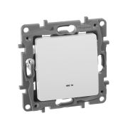 Выключатель 1-клавишный с подсветкой/индикацией 10А безвинтовое крепление белый ETIKA