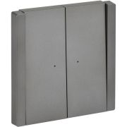 FORTE&PIANO Выключатель 2-клавишный с индикацией 10А FP506 сталь IEK