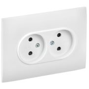 SKANDY Розетка 2-местная без заземления с защитными шторками 10А в сборе SK-R09W арктический белый IEK