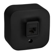 Розетка для открытой установки компьютерная RJ45 кат.5E UTP черный матовый QUTEO