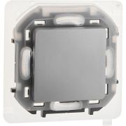 Выключатель 1-клавишный проходной 10АХ IP44 безвинтовое крепление алюминий INSPIRIA