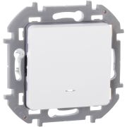 Выключатель 1-клавишный с подсветкой/индикацией 10АХ безвинтовое крепление белый INSPIRIA