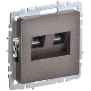 BRITE Розетка двойная RJ11+RJ45 кат.5E РК/Т12-БрТБ темная бронза