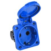 Розетка панельная РП12-3 2Р+РЕ 16А з/к с крышкой IP54 синяя MAGNUM
