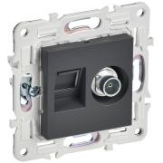 SKANDY Розетка двойная TV+RJ45 кат.5E SK-A14T титан IEK