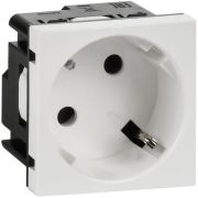 Розетка 45град с заземляющим контактом защитной шторкой и винтовым зажимом (2 модуля) белая